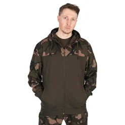 Sweat Homme Fox Lw Khaki/Camo Split Zip Hoody - Kaki/Camo