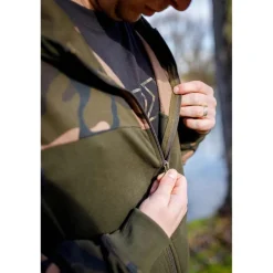 Sweat Homme Fox Lw Khaki/Camo Split Zip Hoody - Kaki/Camo