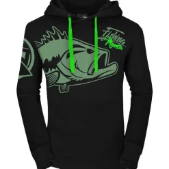 Sweat Homme Hot Spot Design Fishing Mania Bass - Noir