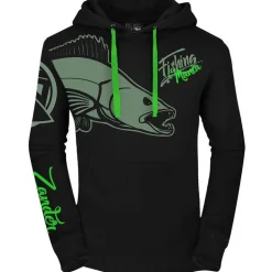 Sweat Homme Hot Spot Design Fishing Mania Zander - Noir