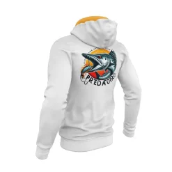 Sweat Homme Hot Spot Design Predator Barracuda - Blanc