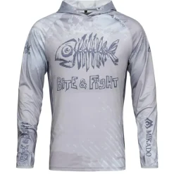 Sweat Homme Mikado Long Sleeve Hoodie With Upf Filter - Gris