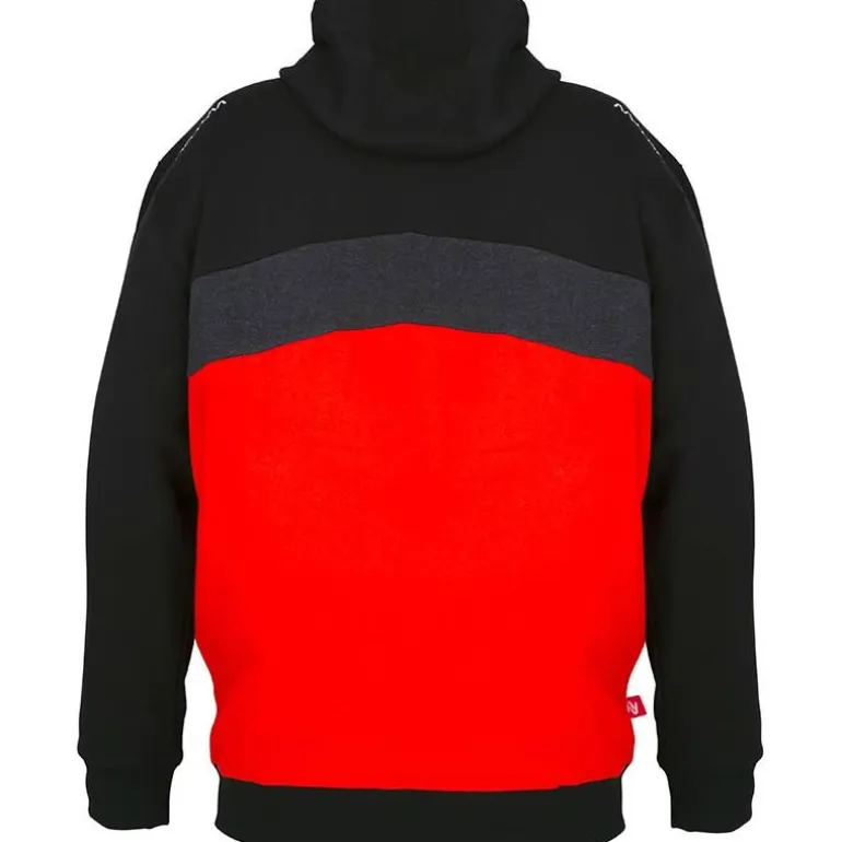 Sweat Homme Nytro Zipped Hoody Tri-Color - Black/Dark Marl Grey Red