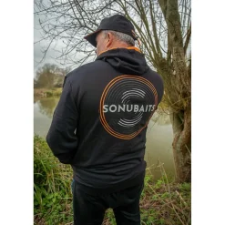 Sonubaits Sweats & Polaires^Sweat Homme 1/4 Zip Hoodie With Phone Pocket - Noir/Orange