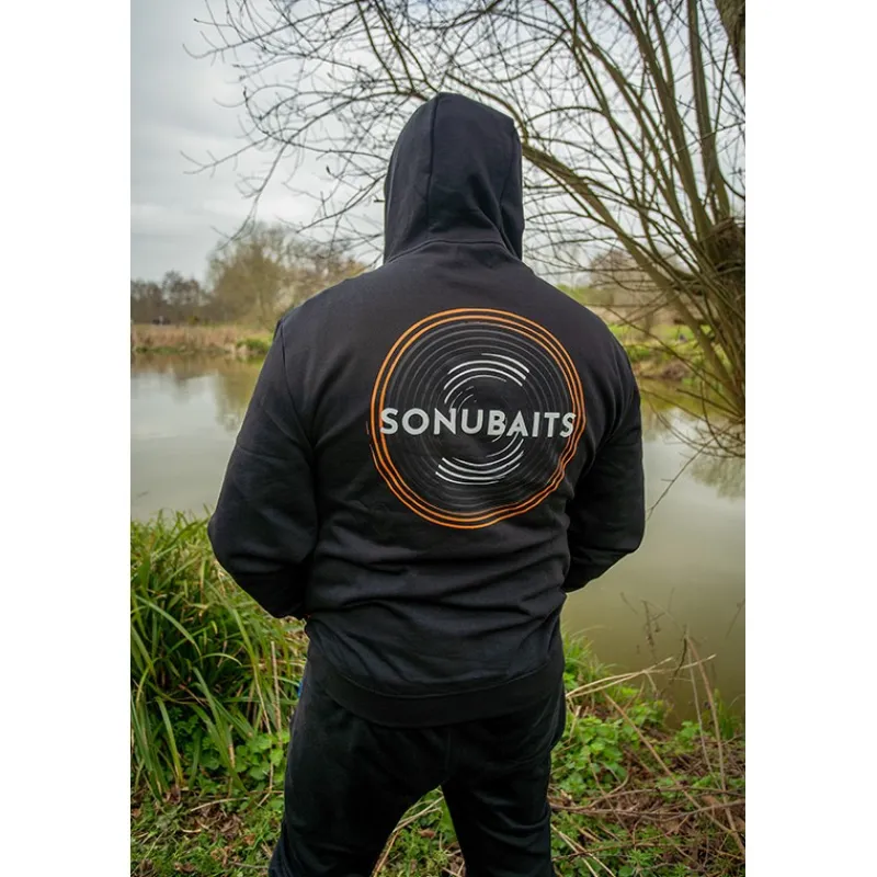 Sonubaits Sweats & Polaires^Sweat Homme 1/4 Zip Hoodie With Phone Pocket - Noir/Orange