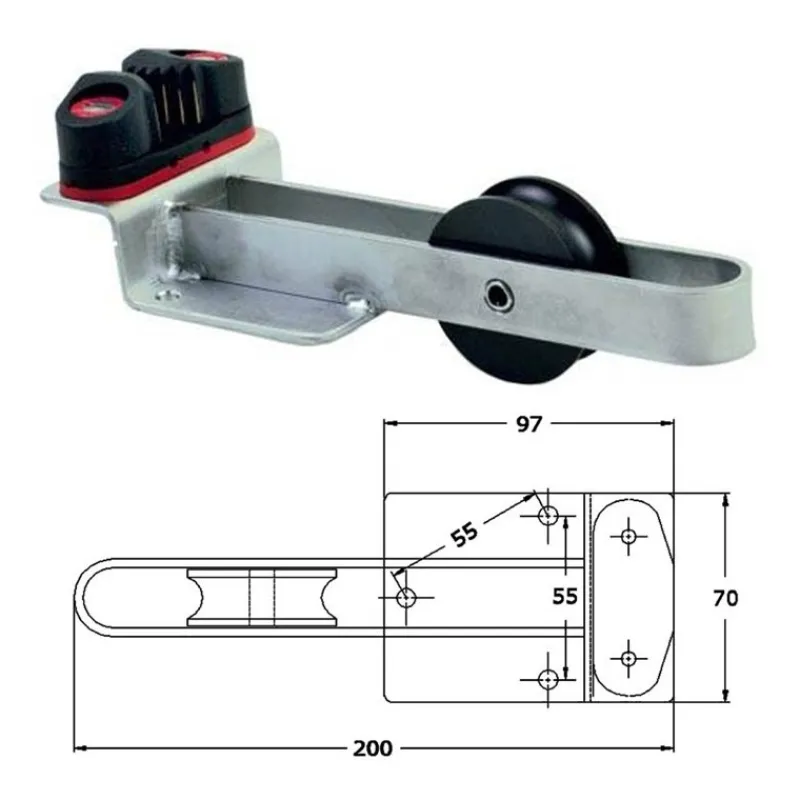 Pike n Bass Equipements Bateau & Annexe^Taquet Coinceur Eco Pike'n Bass Avec Poulie