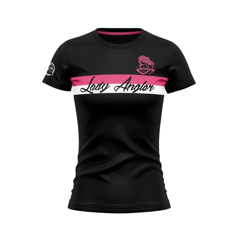 Hot Spot Design T-Shirts, Polos & Chemises^Tee Shirt Manches Courtes Femme Lady Angler 2.0 - Noir