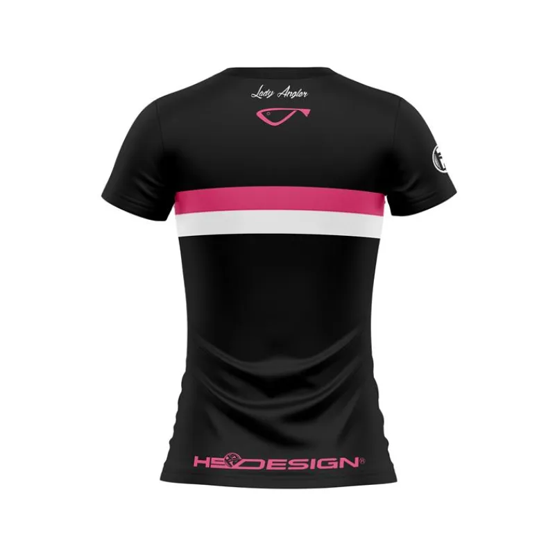 Hot Spot Design T-Shirts, Polos & Chemises^Tee Shirt Manches Courtes Femme Lady Angler 2.0 - Noir