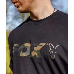Fox T-Shirts, Polos & Chemises^Tee Shirt Manches Courtes Homme Black/Camo Logo T-Shirt - Noir
