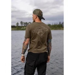 Tee Shirt Manches Courtes Homme Korda One Liner Tee - Olive