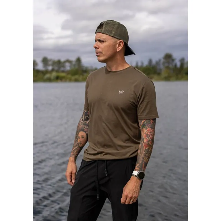 Tee Shirt Manches Courtes Homme Korda One Liner Tee - Olive