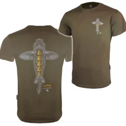 Tee Shirt Manches Courtes Homme Vass Carp Rising - Kaki
