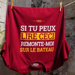 Monsieur Pêcheur Cadeaux & Décoration|Cadeaux & Décoration^Tee Shirt Manches Courtes Homme Remonte Moi Sur Le Bateau - Burgundy