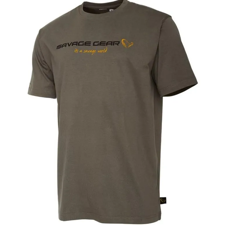 Tee Shirt Manches Courtes Homme Savage Gear Sg4 Logo - Vert