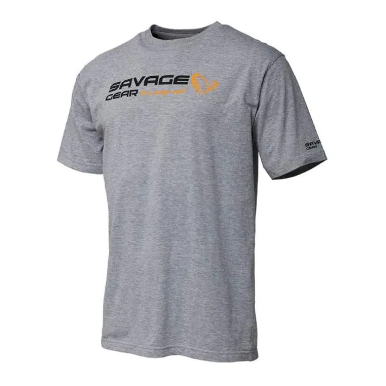 Tee Shirt Manches Courtes Homme Savage Gear Signature Logo - Gris
