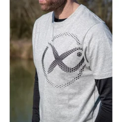 Tee Shirt Manches Courtes Homme Fox Matrix Large Mesh Logo T-Shirt - Gris