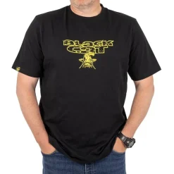 Tee Shirt Manches Courtes Homme Black Cat Distressed Logo Black Tee - Noir