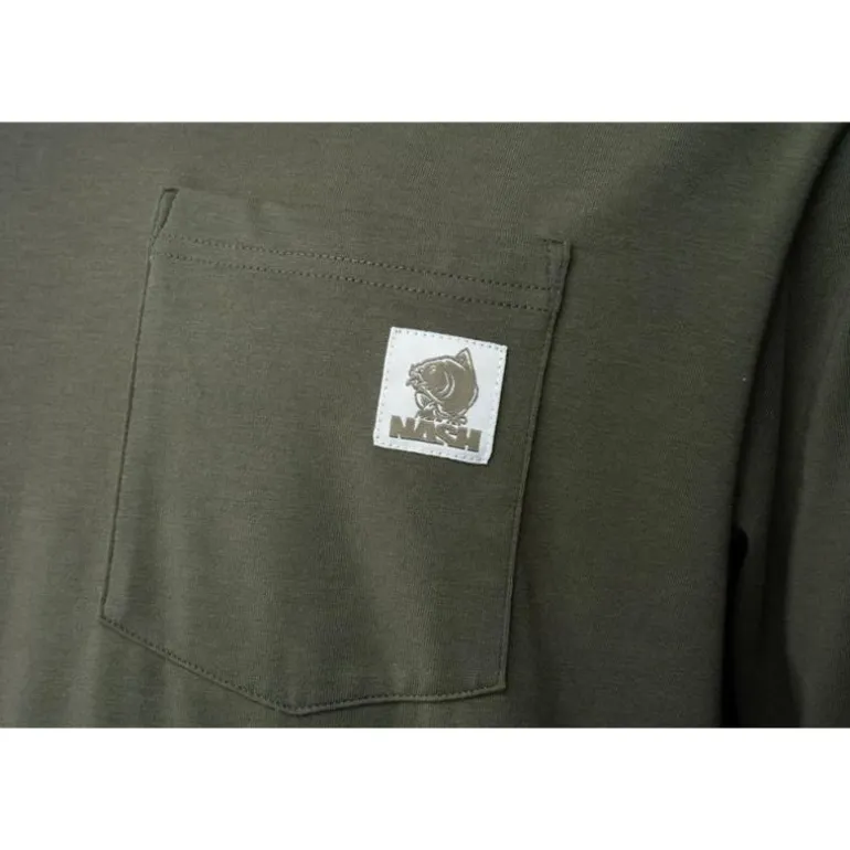 Tee Shirt Manches Longues Homme Nash Make It Happen Carp Logo Long Sleeve - Vert