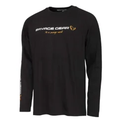 Tee Shirt Manches Longues Homme Savage Gear Signature Logo Long Sleeve - Noir