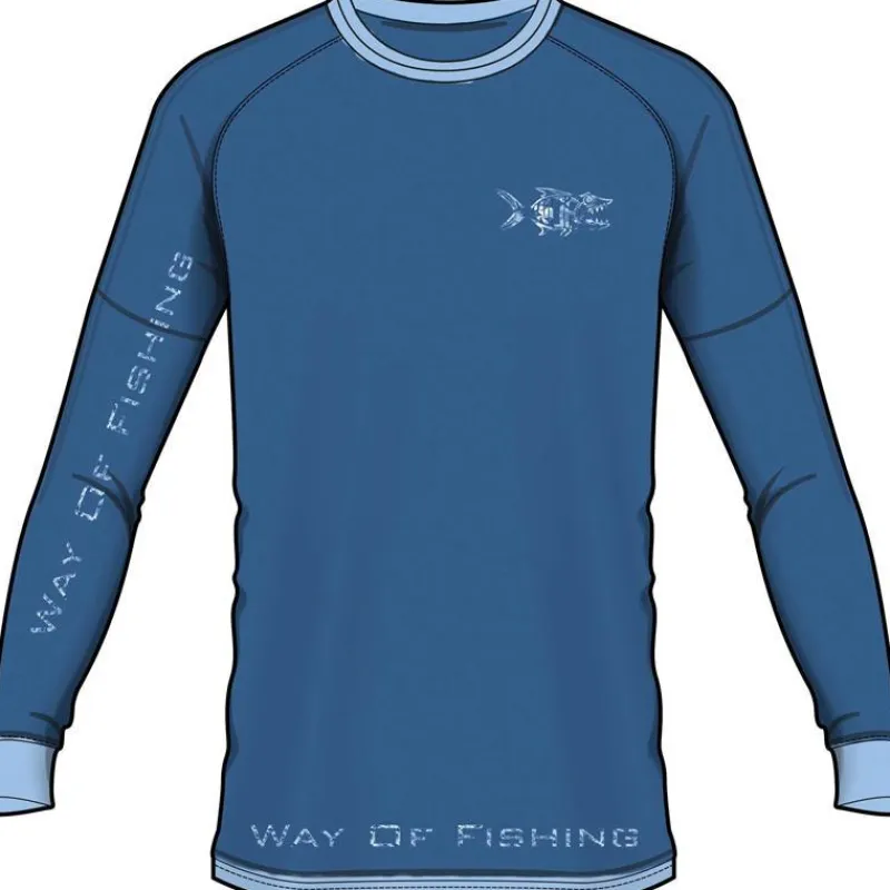 W.O.F. T-Shirts, Polos & Chemises^Tee Shirt Manches Longues Homme Croix - Bleu
