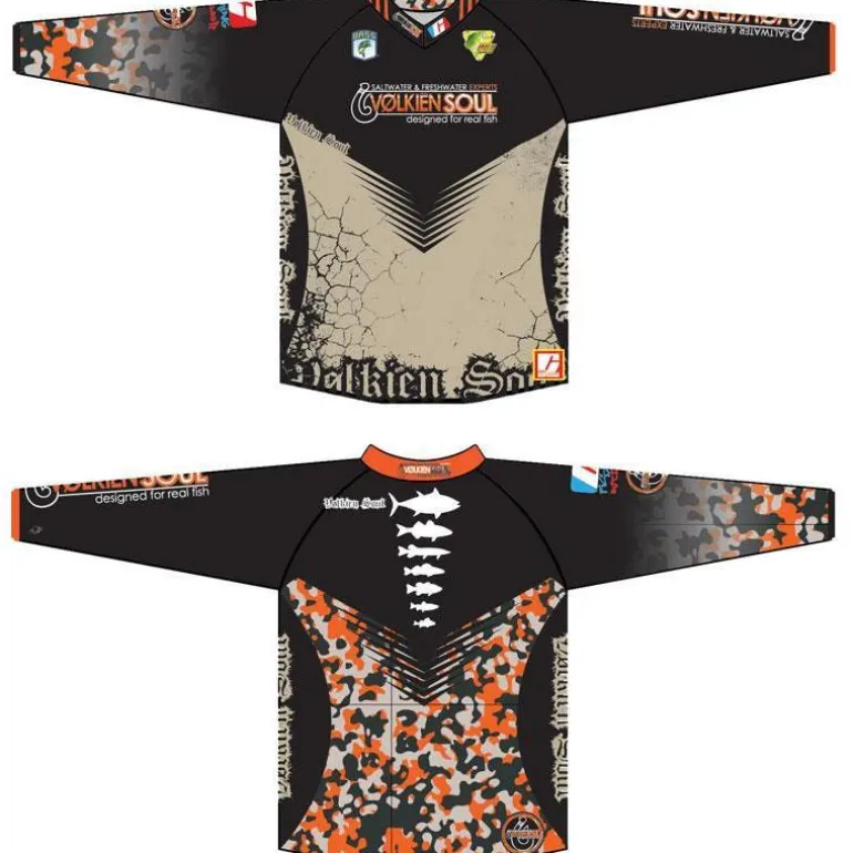 Tee Shirt Manches Longues Homme Volkien - Camo Orange