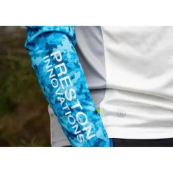 Tee Shirt Manches Longues Homme Preston Innovations Performance Sun Shirt Upf-35 - Blanc/Bleu