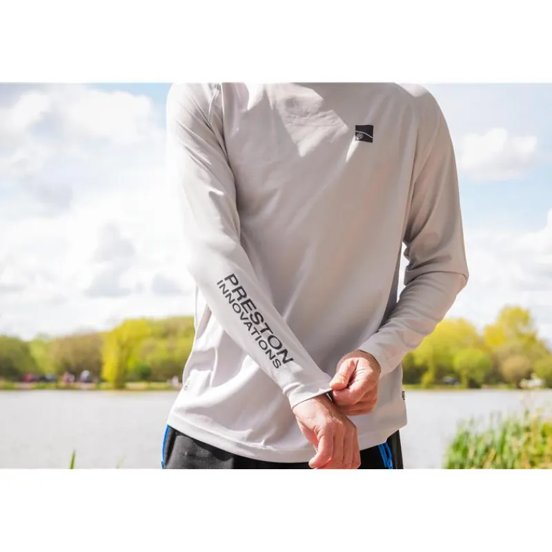 Preston Innovations Anti-Uv^Tee Shirt Manches Longues Homme Performance Sun Shirt Upf-40 - Gris