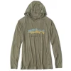 Tee Shirt Manches Longues Homme Orvis Technique Avec Capuche Dricast Logo - Marron