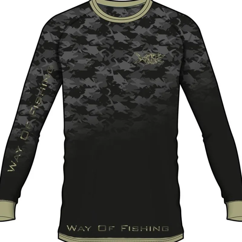W.O.F. Anti-Uv^Tee Shirt Manches Longues Homme Croix - Noir