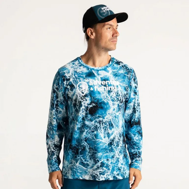 Tee Shirt Manches Longues Homme Adventer & Fishing Bozed Anti Uv - Gris