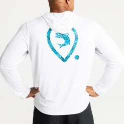 Tee Shirt Manches Longues Homme Adventer & Fishing Golon Anti Uv - Blanc/Bleu