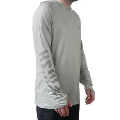 Tee Shirt Manches Longues Homme Fiiish Capuche Anti Uv Long Sleeve - Olive