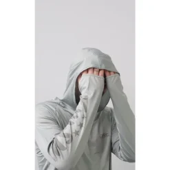 Tee Shirt Manches Longues Homme Fiiish Capuche Anti Uv Long Sleeve - Olive