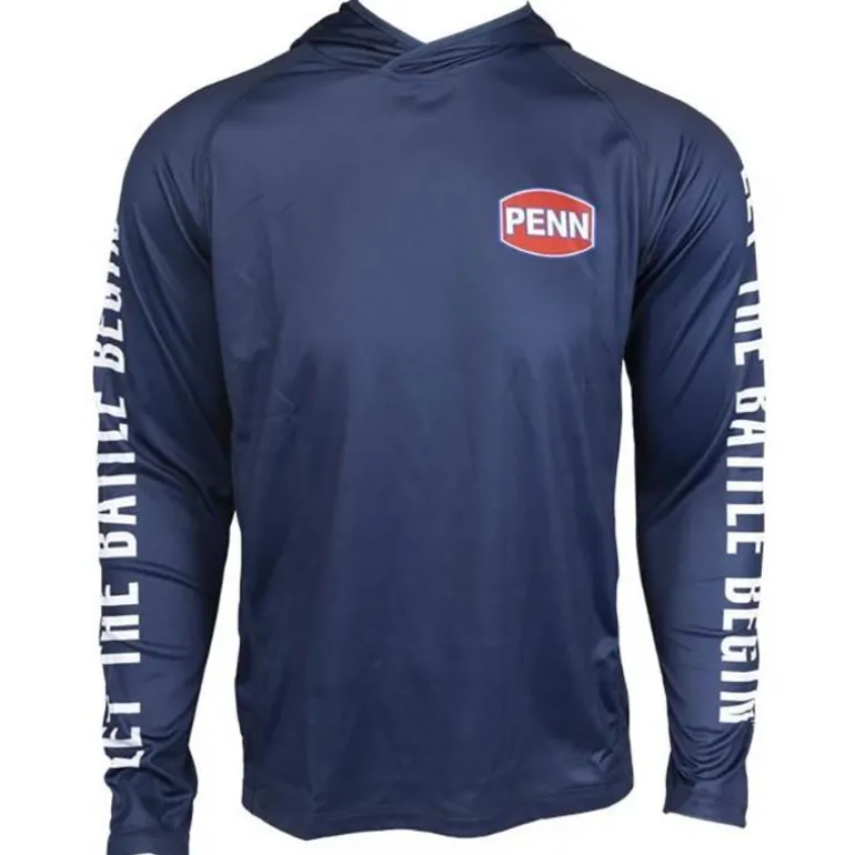 Tee Shirt Manches Longues Homme Penn Pro Hooded Jersey Anti Uv - Marine