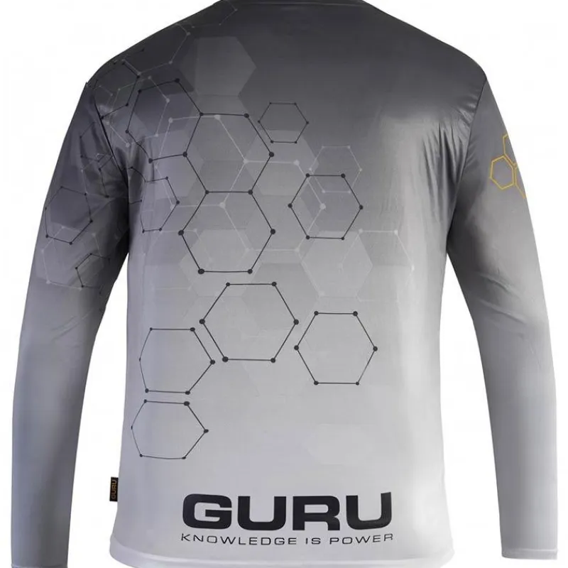 Guru Anti-Uv^Tee Shirt Manches Longues Homme Hexagon Sun Core Upf 50+ - Gris