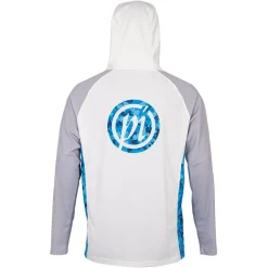 Tee Shirt Manches Longues Homme Preston Innovations Performance Hooded Sun Shirt Upf-40 - Blanc/Gris