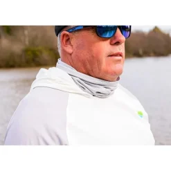 Tee Shirt Manches Longues Homme Preston Innovations Performance Hooded Sun Shirt Upf-40 - Blanc/Gris