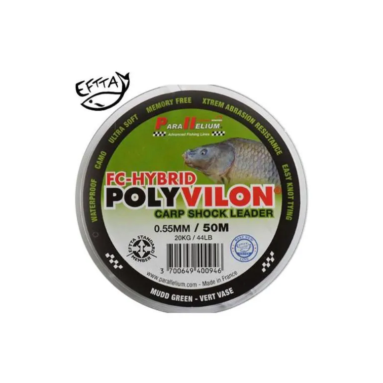 Tete De Ligne Carpe Parallelium Polyvilon Hybrid Carp Shock Leader - 50M