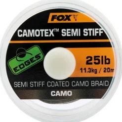 Fox Montages Carpe^Tresse A Bas De Ligne Gainee Edges Camotex Semi Stiff Camo - 20M