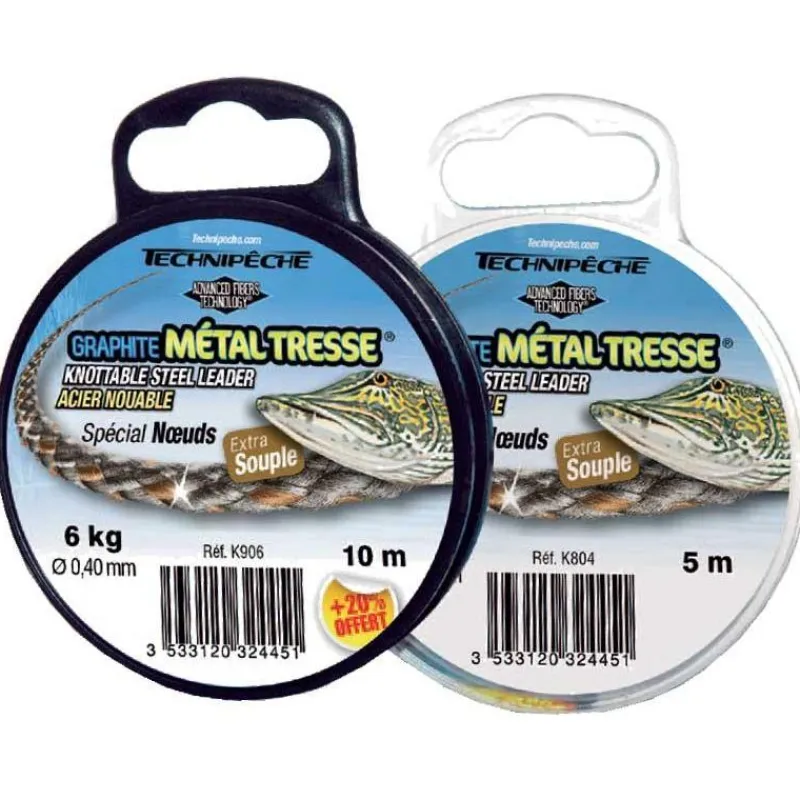 Technipêche Fils - Tresses - Bdl Carnassier^Tresse A Bas De Ligne Speciale Inerte Graphite Metal