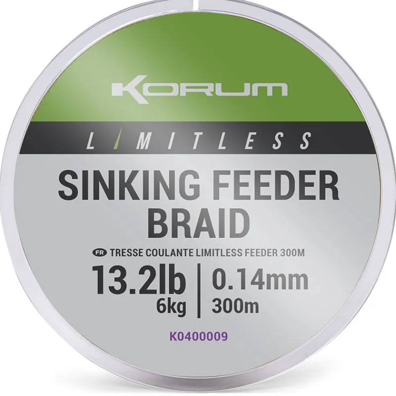 Korum Feeder|Fils - Tresses Coup & Anglaise^Tresse Limitless Sinking Feeder Braid - 300M