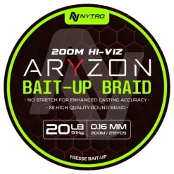 Tresse Nytro Aryzon Hiviz Bait-Up Braid - Lime Green - 200M