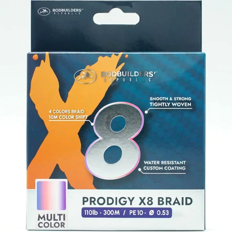 Rodbuilders Republic Tresses - Fils - Bdl Mer^Tresse Prodigy X8 Braid - Multi - 300M