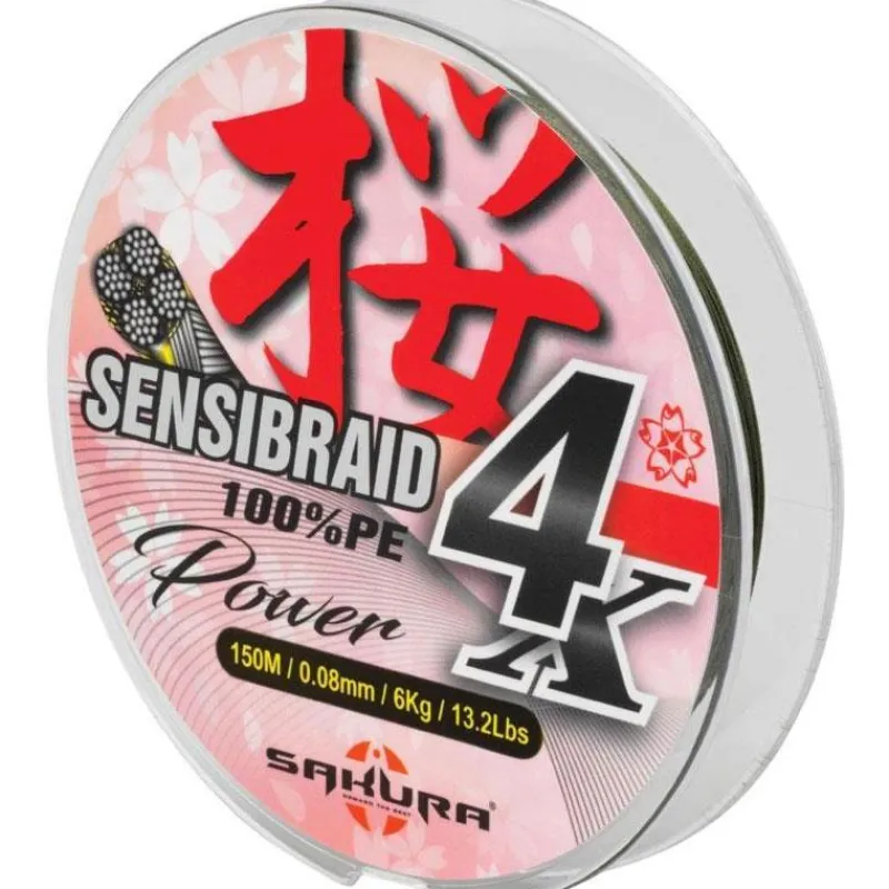 Sakura Fils - Tresses - Bdl Carnassier|Tresses - Fils - Bdl Mer^Tresse Sensibraid 4 Chartreuse - 150M