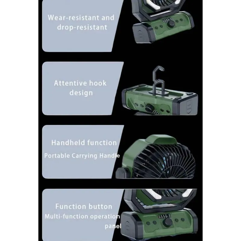 Holdcarp Bivouac^Ventilateur Portable Rechargeable Doublemotor Fan