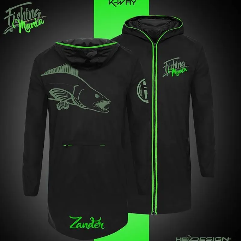 Hot Spot Design Vestes De Pêche^Veste Homme K-Way Zander Mania - Noir