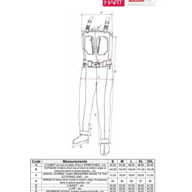 Hart Wading|Wading^Waders Stocking 25S Spinning Serie
